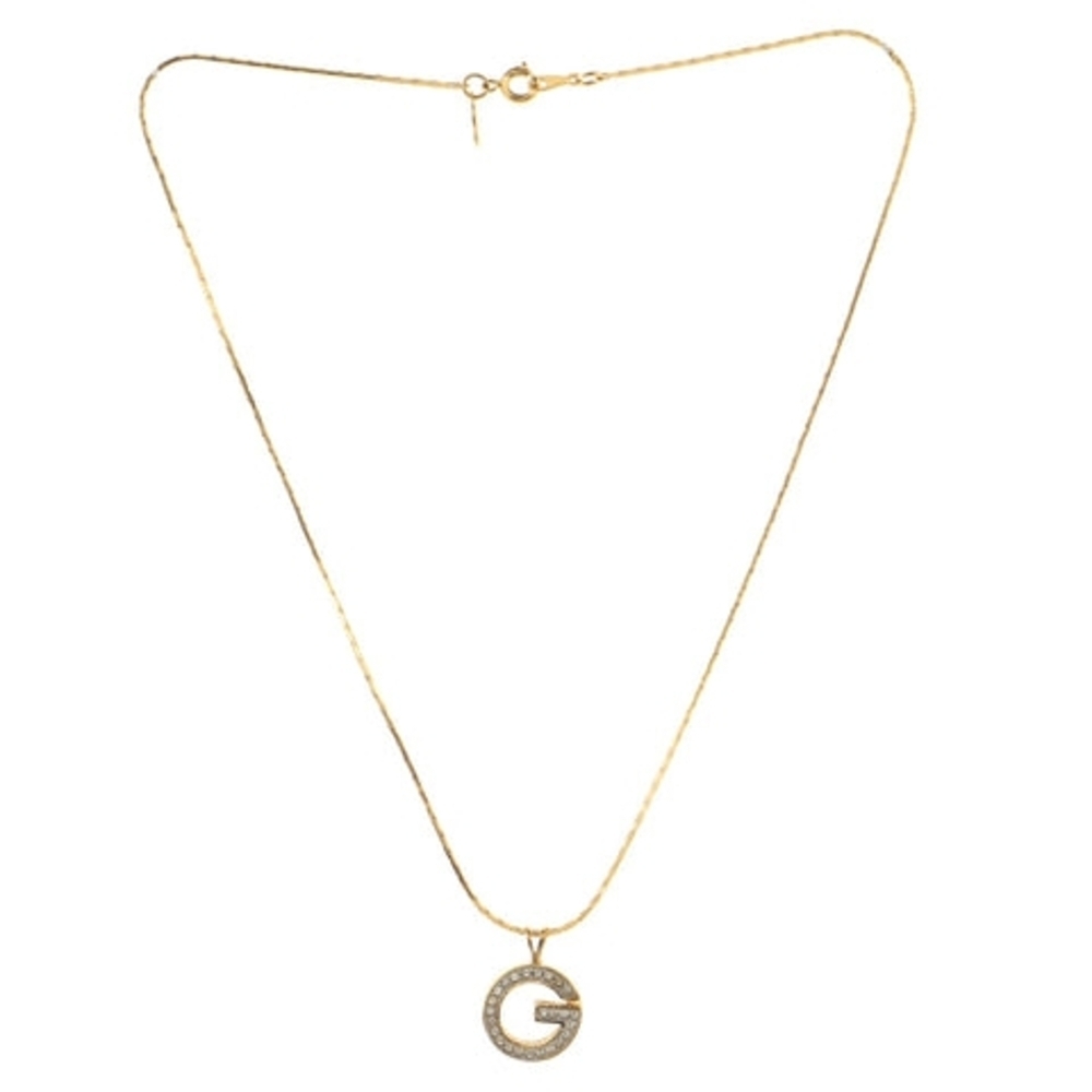 Vintage GIVENCHY 1981 Elegant Gold Authentic Pendant G Necklace - Picture 2 of 12